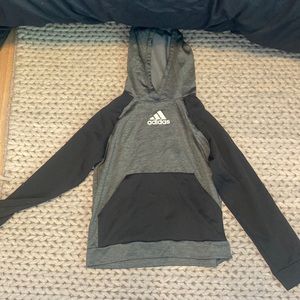 Adidas boys gray and black hoodie